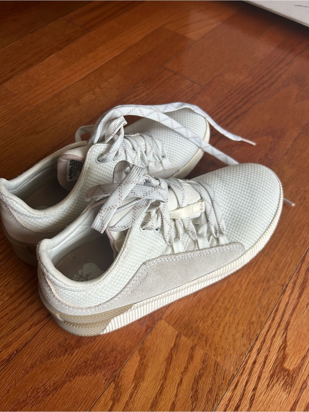 Sorel Lightweight Lace-Up Sneakers in Light Taupe/Cream